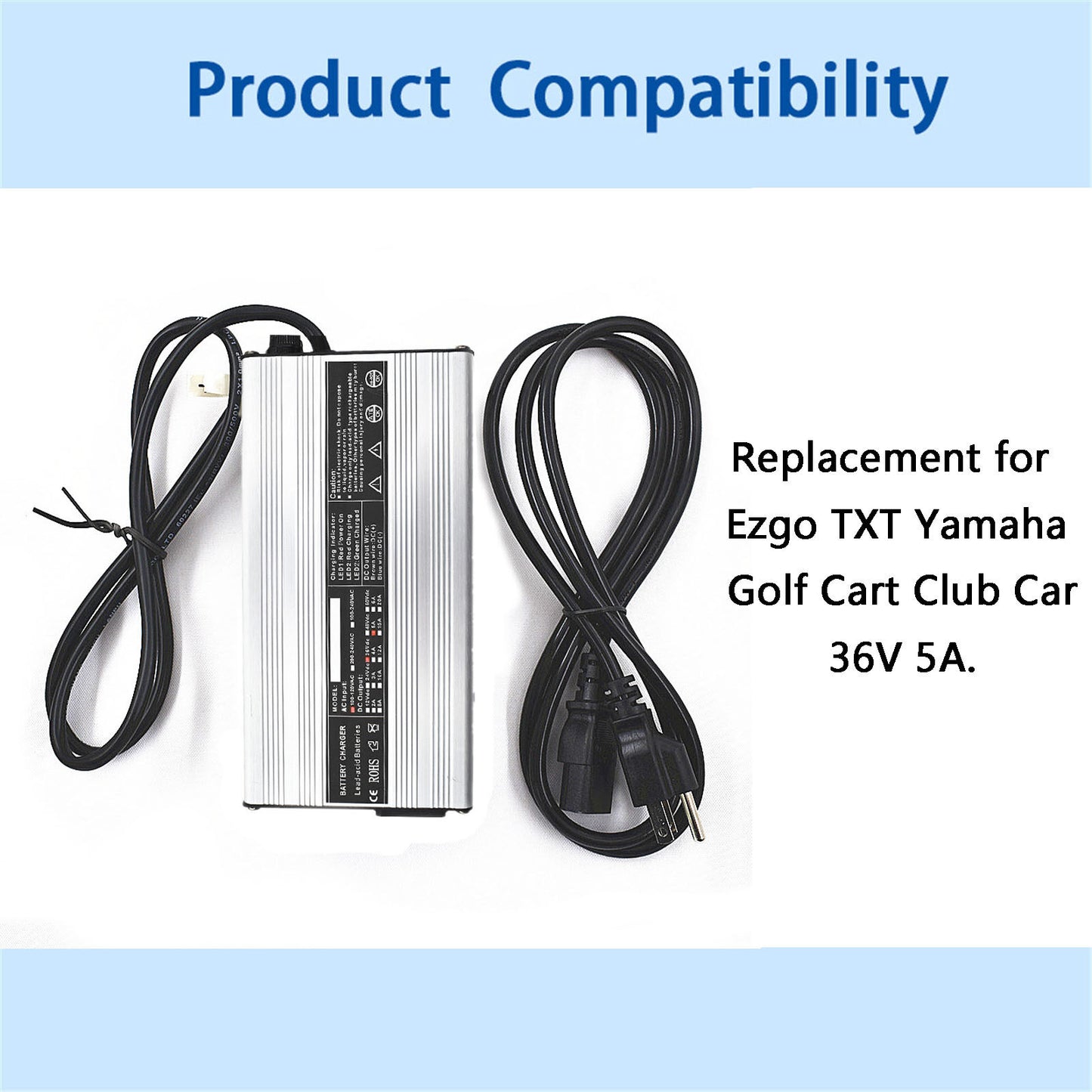 ALL-CARB Battery Charger 36V 5A Replacement for Yamaha EZgo EZgo TXT Club Car Golf Cart