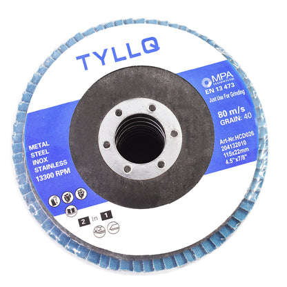 ALL-CARB 10Pack 4.5 Inch x 7/8 Inch Flap Disc Zirconia Premium Grinding Wheel 80 Grit Type-29 Fit for Angle Grinder