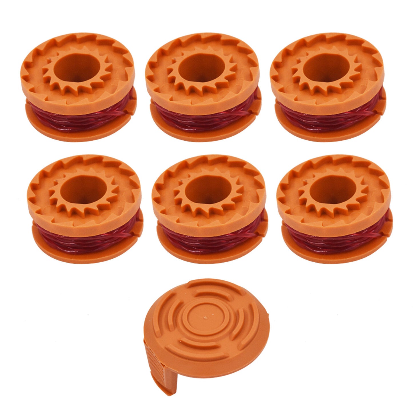 ALL-CARB 6 Pack Spool Line with 1 Pack Spool Cap Cover Replacement for Worx WG150 WA0010 50006531