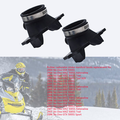 ALL-CARB 2-Pack Rubber Carburetor Flange Carb Socket Intake Boots Replacement for Ski-Doo 500SS 420867887 420867885