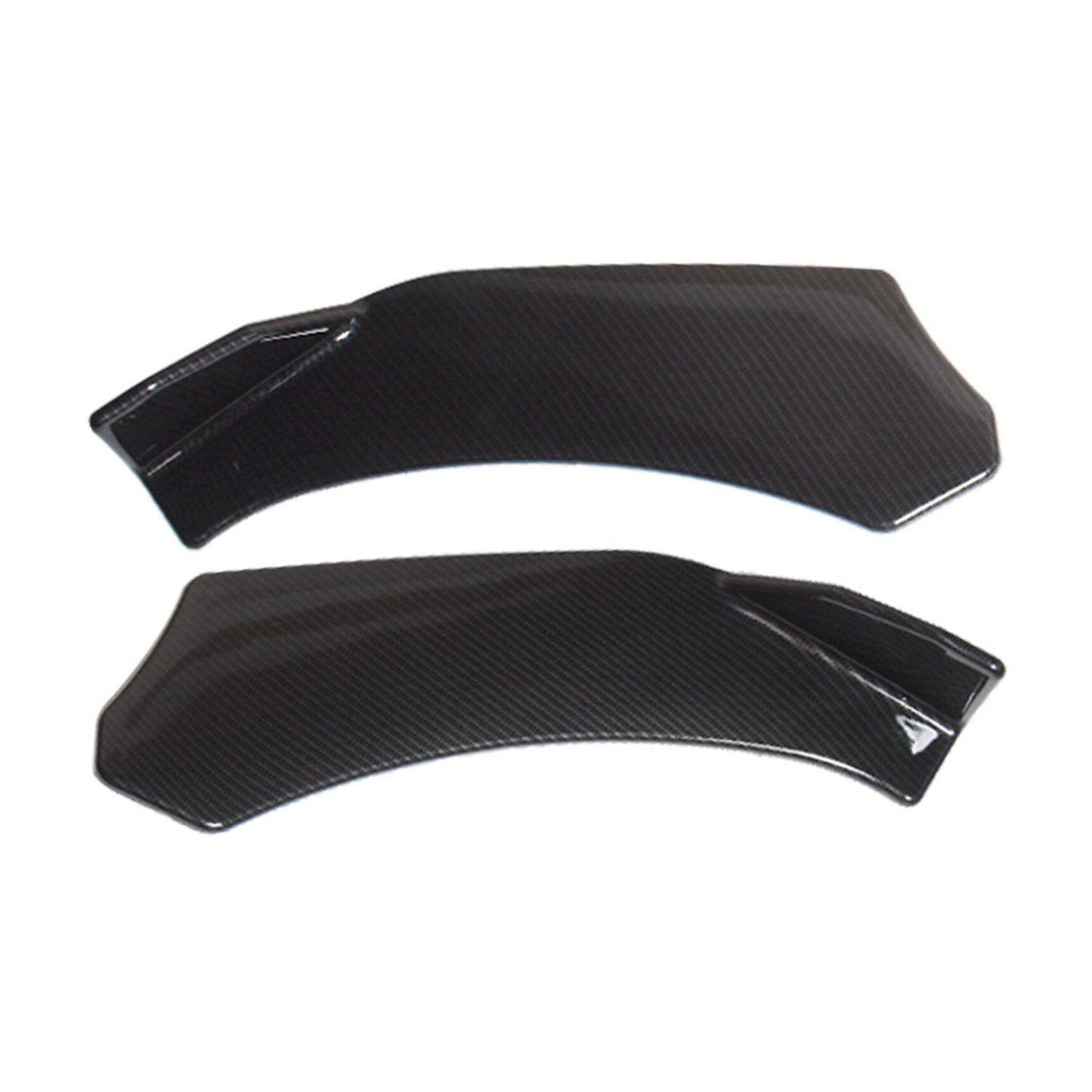 ALL-CARB Universal Black Carbon Fiber Look Front Bumper Lip Splitter Spoiler 3 Pieces Body Kit