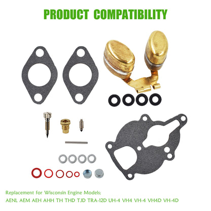 ALL-CARB LQ39 Carburetor Repair Kit Float Replacement for Zenith Wisconsin Engine AENL VH4D TRA THD AHH TJD TRA12D VHD