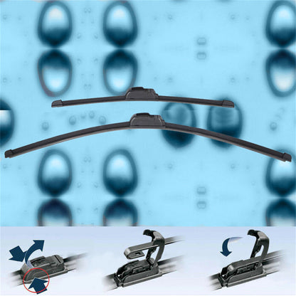 Set of 2 Windshield Wiper Blades All-Season Bracketless Wiper Blades 26 and 17