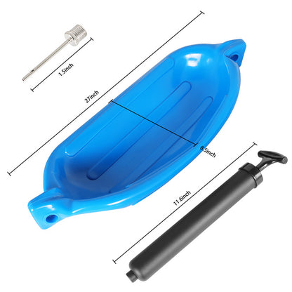 ALL-CARB 8.5 x 27 Inches Boat Fenders Vinyl Ribbed Marine Boat with Fender Lines & Pump to Inflate