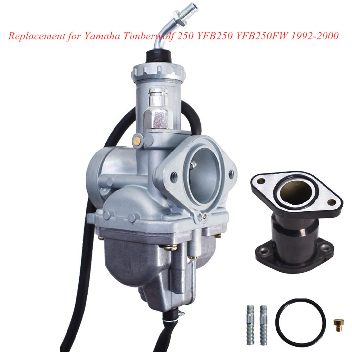 Carburetor with Intake Boot Replacement for Yamaha Timberwolf 250 1992-2000