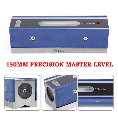 6 Inch Precision Level Machinist Tool 0.0002/10 Inch Accuracy Strip Level with Fitted Wooden Box