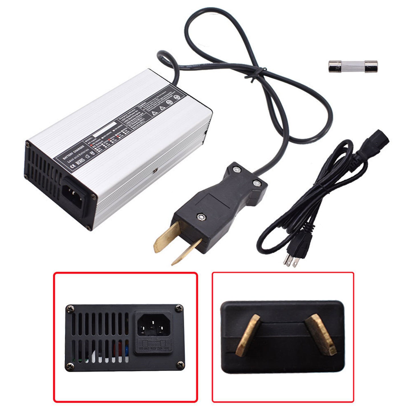 ALL-CARB 36V 5A Battery Charger Crows Foot Plug Replacement for Yamaha EZGO DS TXT Club Car Golf Cart