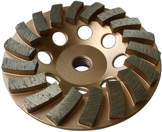 ALL-CARB 4-1/2 Inch 18 Turbo Segments 5/8 Inch -11 Arbor Grinding Wheels Diamond Cup Grinding Wheels Fit for Concrete and Masonry Available