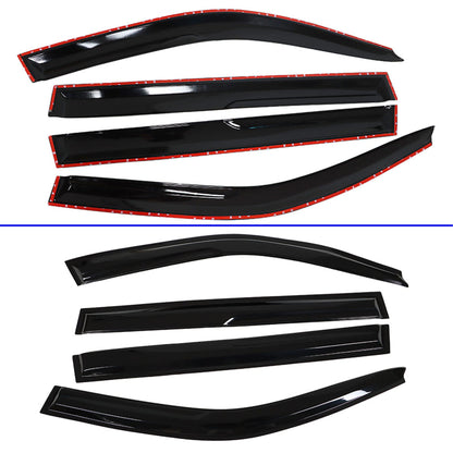 ALL-CARB Window Vent Visors Shade Sun Rain Wind Guards Deflectors Cover Acrylic Replacement for Toyota Highlander 2001-2007 Outside 4 Pieces Black
