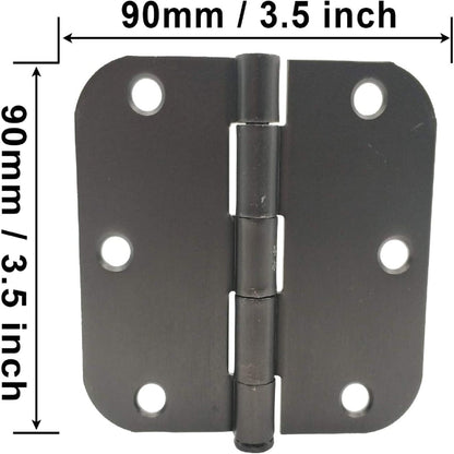 ALL-CARB Door Hinges Oil Rubbed Bronze 18 Packs of 3.5 Inch x 3.5 Inch 5/8 inch Radius Corner