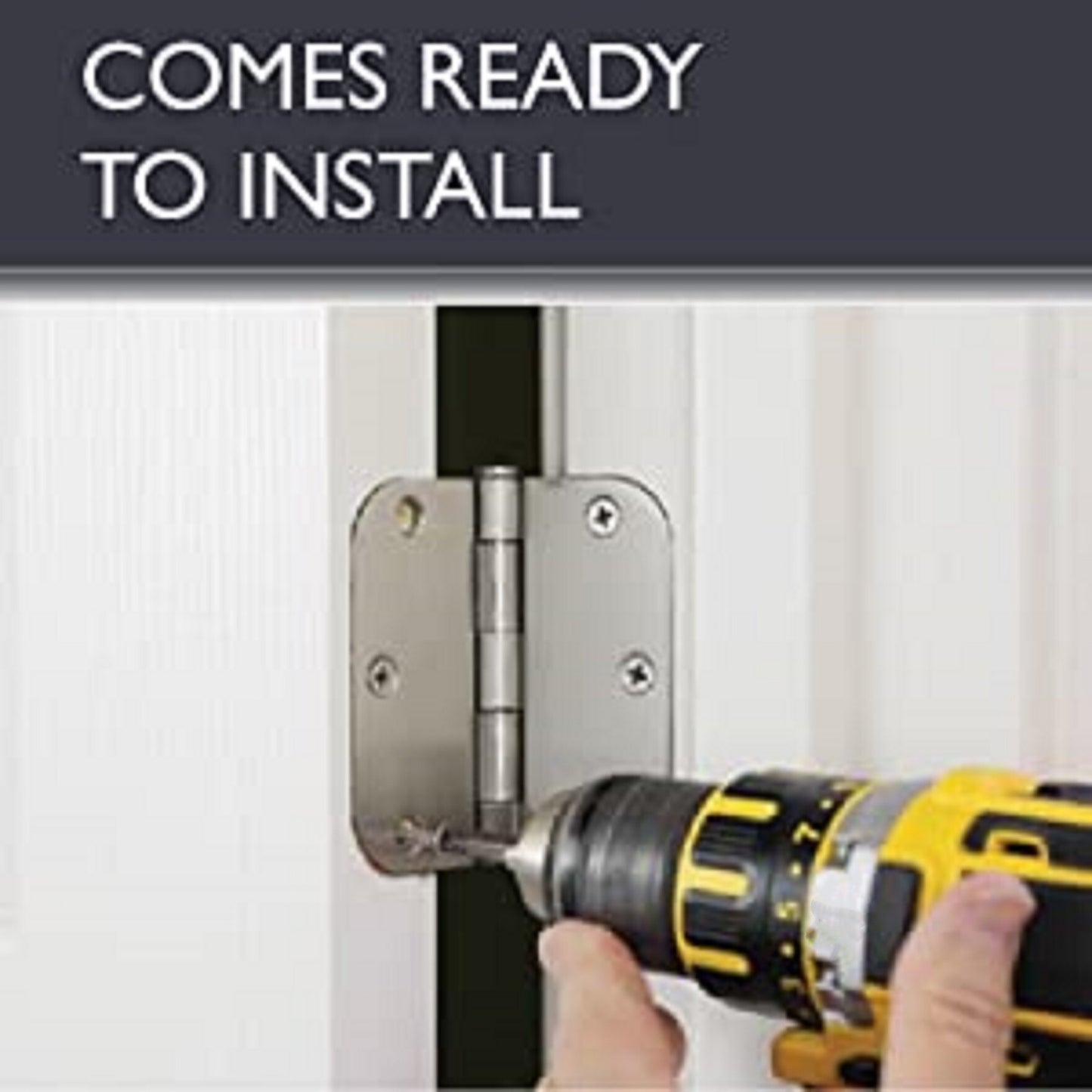 ALL-CARB 3.5 Inch x 3.5 Inch Door Hinges Satin Nickel 5/8 inch Radius Corner Hardware Controls 30 Pack