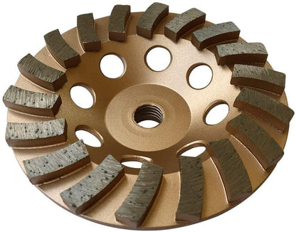 ALL-CARB 5 Inch 18 Turbo Segments 5/8 Inch -11 Arbor Grinding Wheels Diamond Cup Grinding Wheels Fit for Concrete and Masonry Available