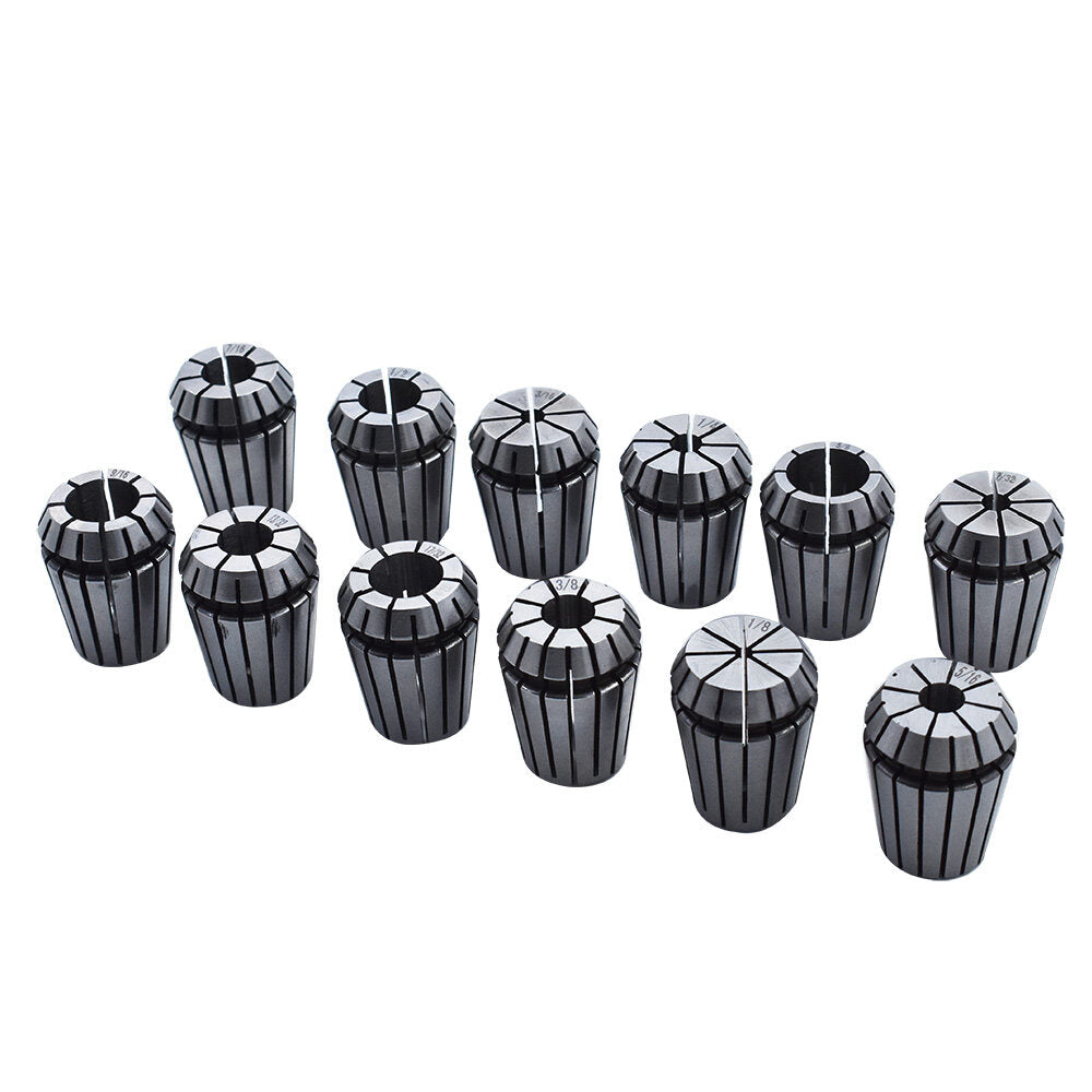 ALL-CARB 12Pcs ER25 Spring Collet Set 1/8 - 5/8 Inch for CNC Milling Lathe Tool and Engraving Machine Carbon Steel