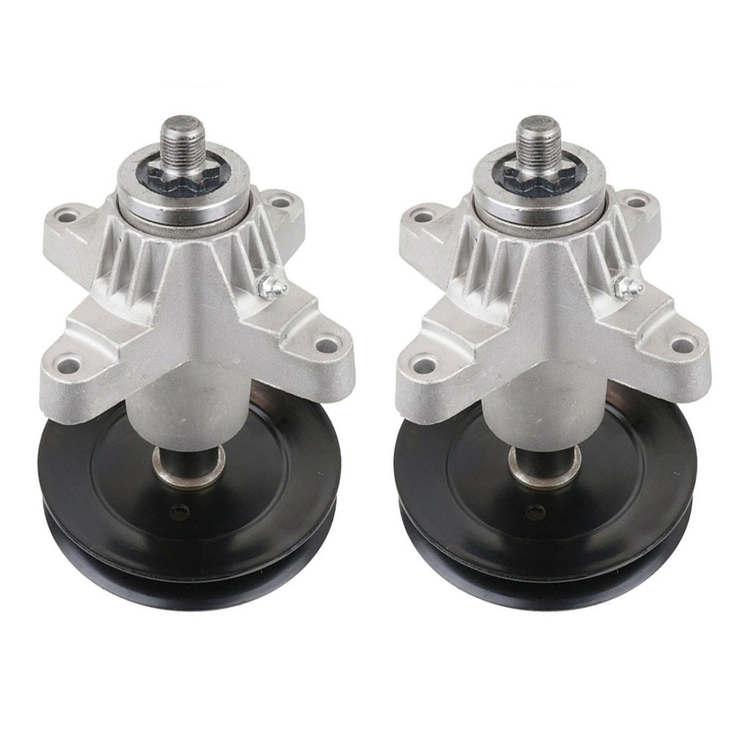 2 Set Spindle Assembly 61804608A with Pulley Replacement for MTD Oregon 918-0671B 918-04608A