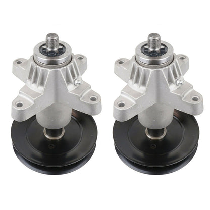 2 Set Spindle Assembly 61804608A with Pulley Replacement for MTD Oregon 918-0671B 918-04608A