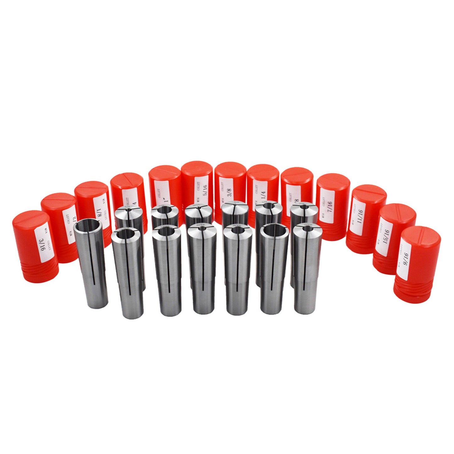 ALL-CARB 13Pcs MT4 4MT 4 Morse Taper Collet Set 1/8 - 1Inch with 5/8 Inch -11 Threaded Back for Drawbar Fit for Machining Turning