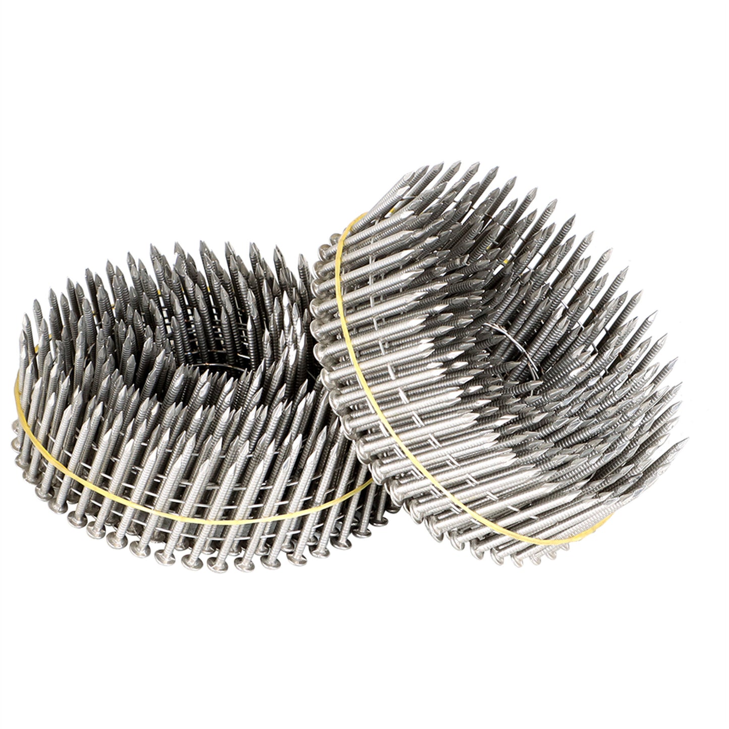 ALL-CARB 3600 Count 1-1/2-Inch x .090-Inch 15-Degree Ring Shank Stainless Steel Siding Nails Collated Wire Coil Siding Nails for Cement Board Siding or Fencing