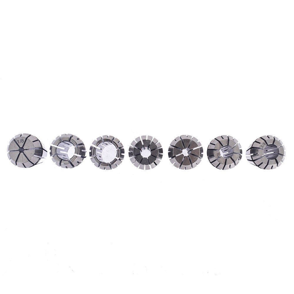 ALL-CARB 7Pcs ER20 Spring Collet Set 1/8 - 1/2 Inch for CNC Milling Lathe Tool and Engraving Machine Carbon Steel