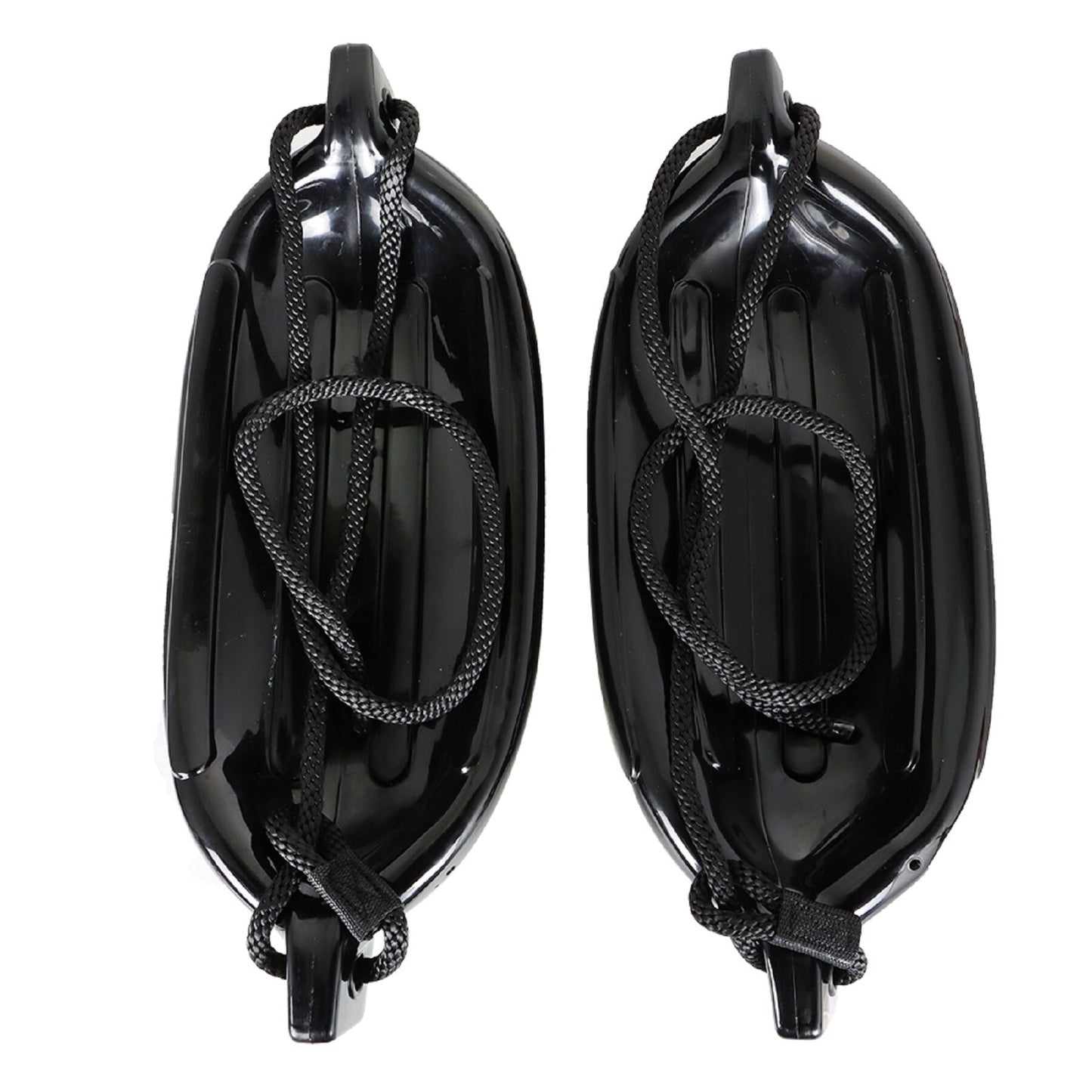 ALL-CARB 4Pcs Black Boat Fenders 6.5 by 23 Inches Vinyl Ribbed Marine Boat Bumpers