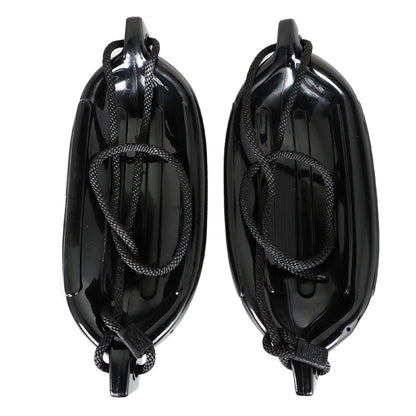 ALL-CARB 4Pcs Black Boat Fenders 6.5 by 23 Inches Vinyl Ribbed Marine Boat Bumpers