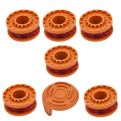 ALL-CARB 6 Pack Spool Line with 1 Pack Spool Cap Cover Replacement for Worx WG150 WA0010 50006531