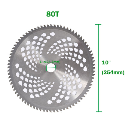 ALL-CARB 2 Set 10 Inch Carbide Tip Brush Blades Replacement for 80 Teeth Trimmer Cutter Weed Eater Weedeater Blade