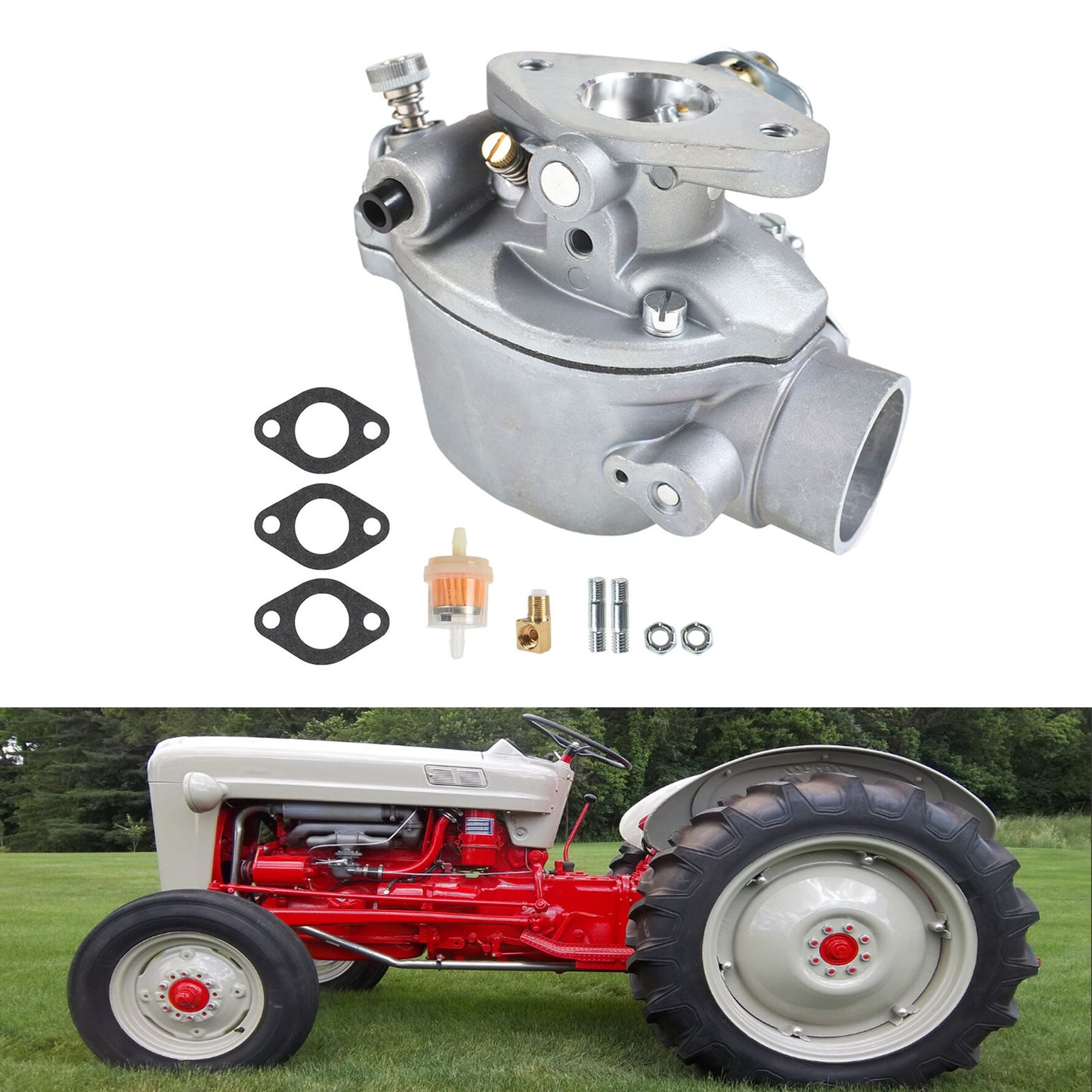 ALL-CARB EAE9510C Tractor Carburetor B2NN9510A Replacement for Ford Jubilee NAA NAB Tractor Marvel Schebler TSX428 600 700 Series with 134 CID Gas Engines