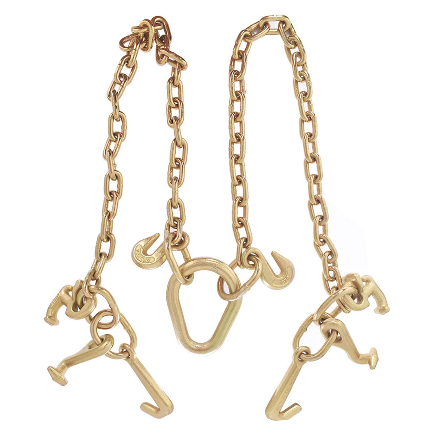 ALL-CARB G70 V-Chain Bridle w/RTJ Cluster Hooks & Grab Hooks, 36 Tow Chain 5400LBS Working Load