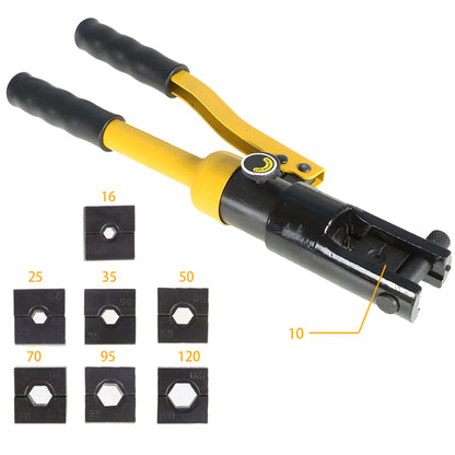 7.5 Ton Hydraulic Crimping Tool with 8 Dies Hydraulic Wire Battery Cable Lug Terminal Crimper Crimping Tool Set for Welding Cables Power Wires Electrical Cables (Maximum Output 10T)