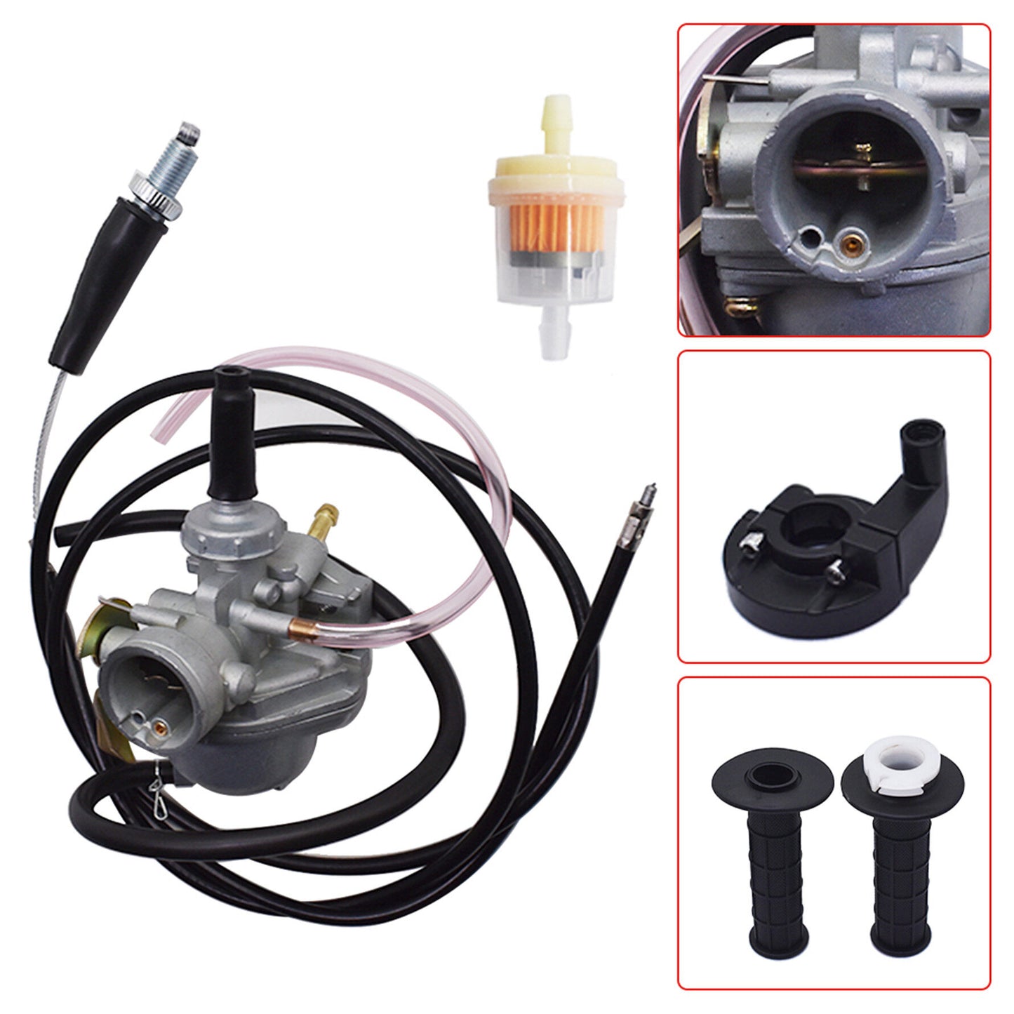 New Carburetor & Handle Grip Bar & Throttle Cable Fit for Honda CRF50F XR50R Z50 Z50A Z50R Carb