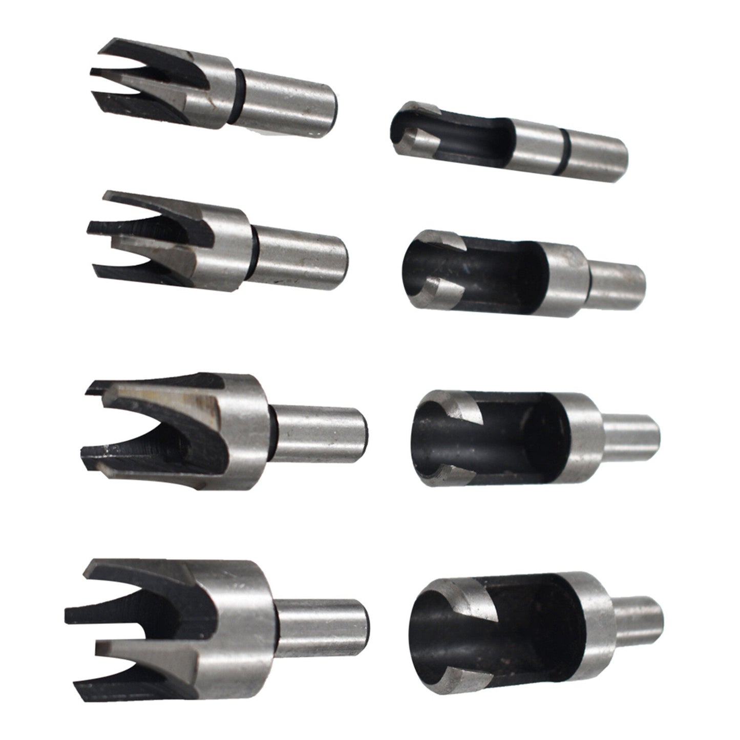 ALL-CARB 8Pcs Wood Plug Cutter Carbon Steel Straight and Taper Claw Drill Bit Set Fit for Woodworking Hole Saw Cutting 5/8 1/2 3/8 1/4