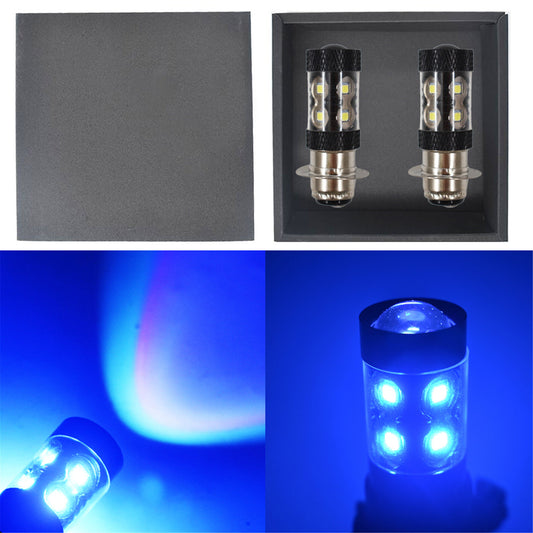 ALL-CARB 2 H6M LED Ice Blue Headlight Bulbs Replacement for Honda TRX250 300 400 450 700