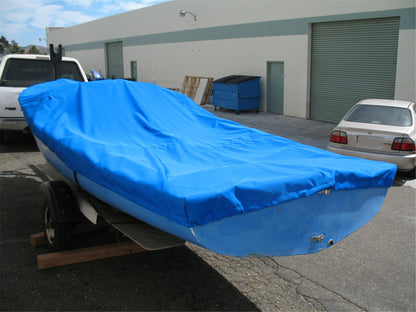 ALL-CARB 600D Water Proof Heavy Duty Trailerable Boat Cover Replacement for Jon Boat 14ft length Beam Width to 70inches Bule