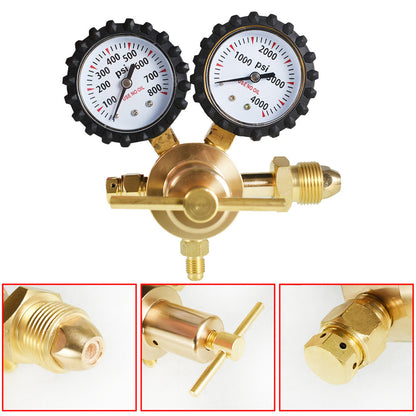 Nitrogen Regulator with 0-600PSI Delivery Pressure CGA580 Inlet Connection 1/4 Inch Male Flare Outlet Connection