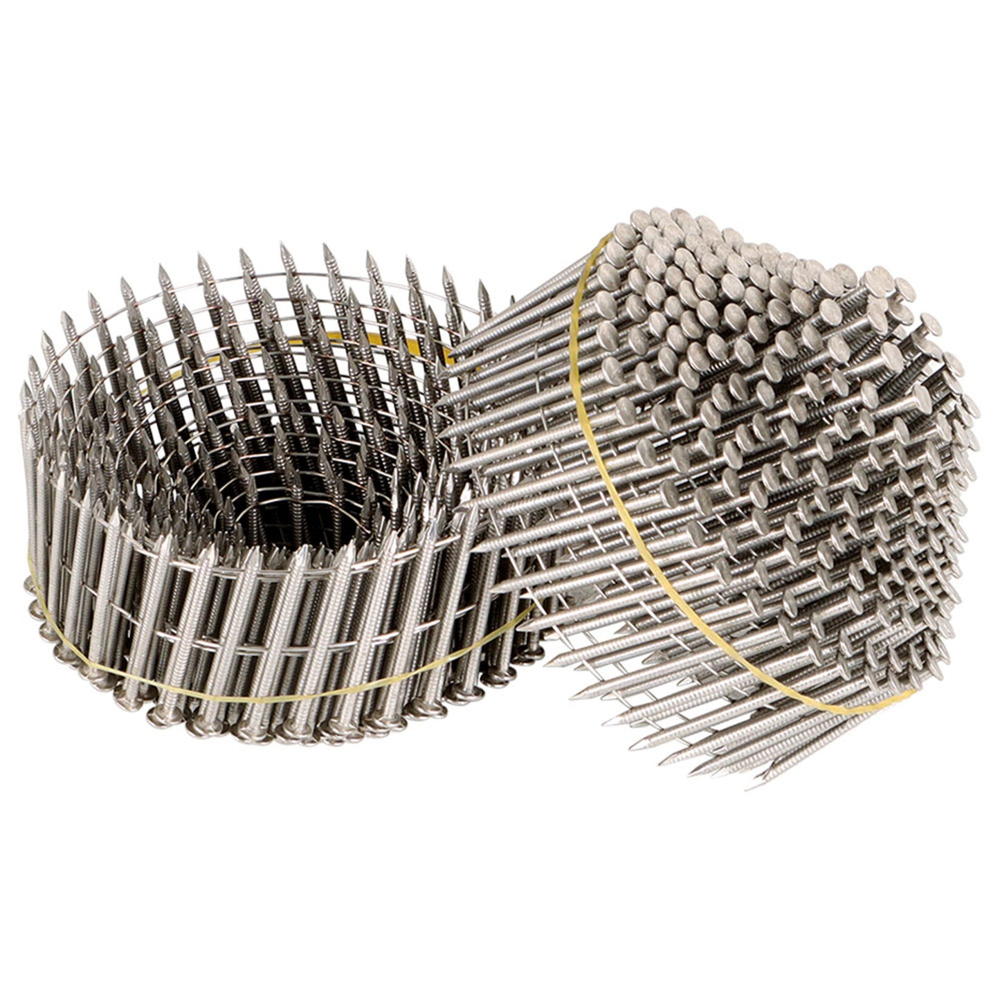 ALL-CARB 1200 Count 1-3/4-Inch x .090-Inch 15-Degree Ring Shank Stainless Steel Siding Nails Collated Wire Coil Siding Nails for Cement Board Siding or Fencing