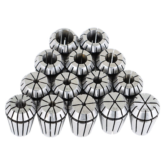 ALL-CARB 14Pcs ER20 Spring Collet Set 1/16 - 1/2 Inch for CNC Milling Lathe Tool and Engraving Machine Carbon Steel