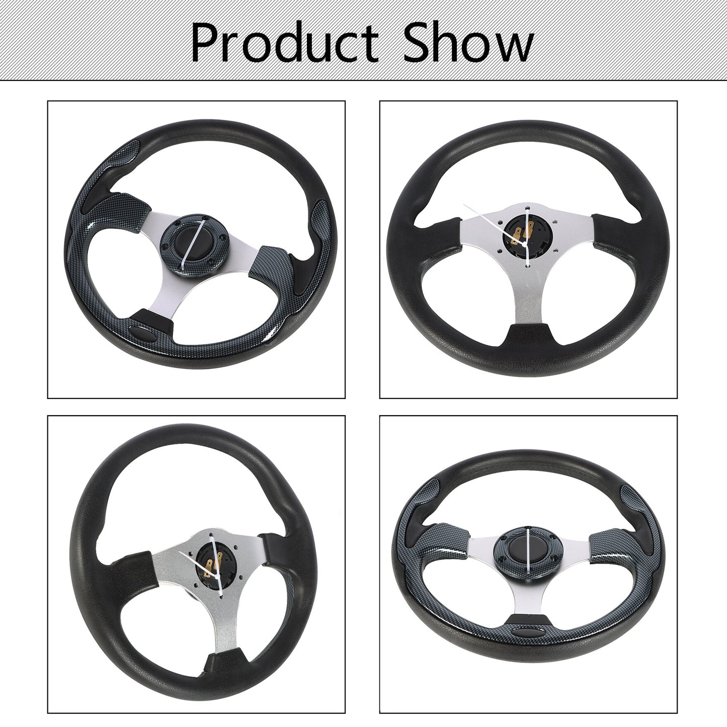 ALL-CARB 13 inchs Carbon Fiber Steering Wheel Replacement for Yamaha EZGO Club Car