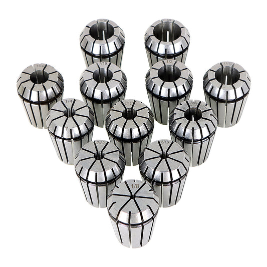 ALL-CARB 12Pcs ER25 Spring Collet Set 1/8 - 5/8 Inch for CNC Milling Lathe Tool and Engraving Machine Carbon Steel