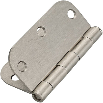 ALL-CARB 3.5 Inch x 3.5 Inch Door Hinges Satin Nickel 5/8 inch Radius Corner Hardware Controls 30 Pack