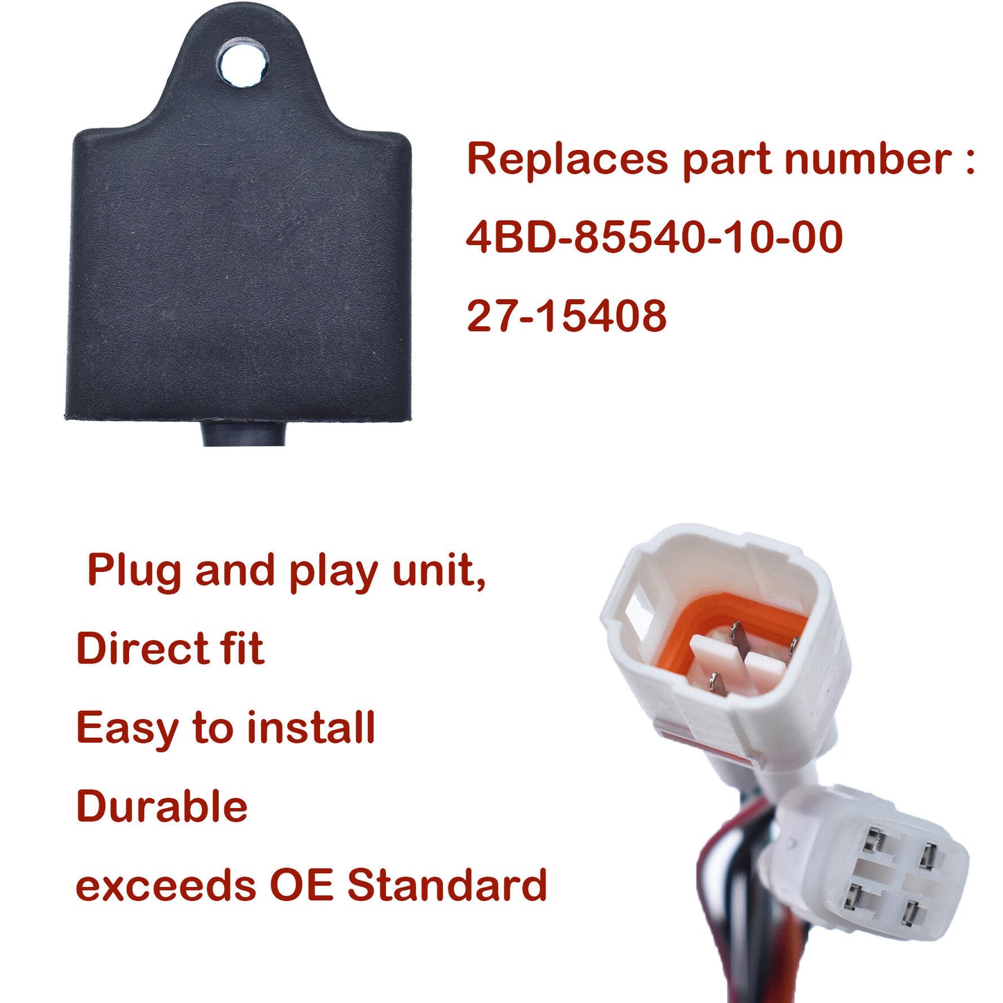 ALL-CARB CDI Box Replacement for Yamaha Timberwolf 250 YFB250FW 1994-2000 / Yamaha Timberwolf 250 YFB250 1994-1998 / Yamaha Bear Tracker 250 YFM250X 1999-2000 4BD-85540-10-00