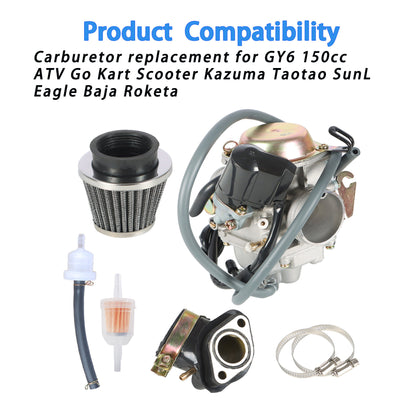 ALL-CARB 26mm Carburetor Air Filter Replacement for GY6 150cc ATV Go Kart Scooter Kazuma Taotao SunL