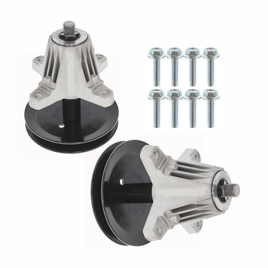 918-06991 2-Pack Spindle Assemblies W/ Pulley Bolts Replacement for MTD 618-06991 T1000 T1200 T1400 T1800 LT4200